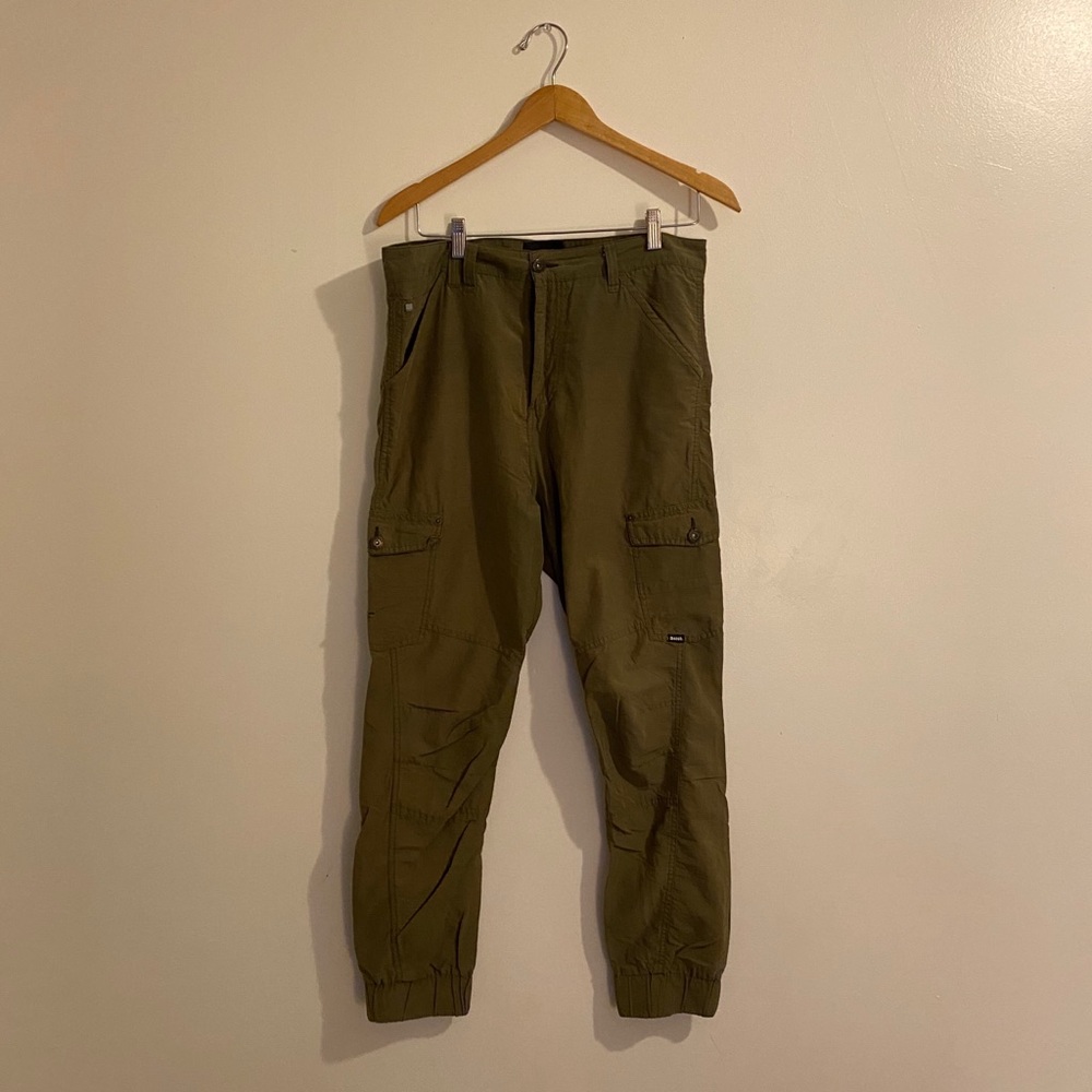 Olive green jogger style cargo pants